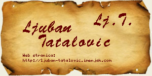Ljuban Tatalović vizit kartica